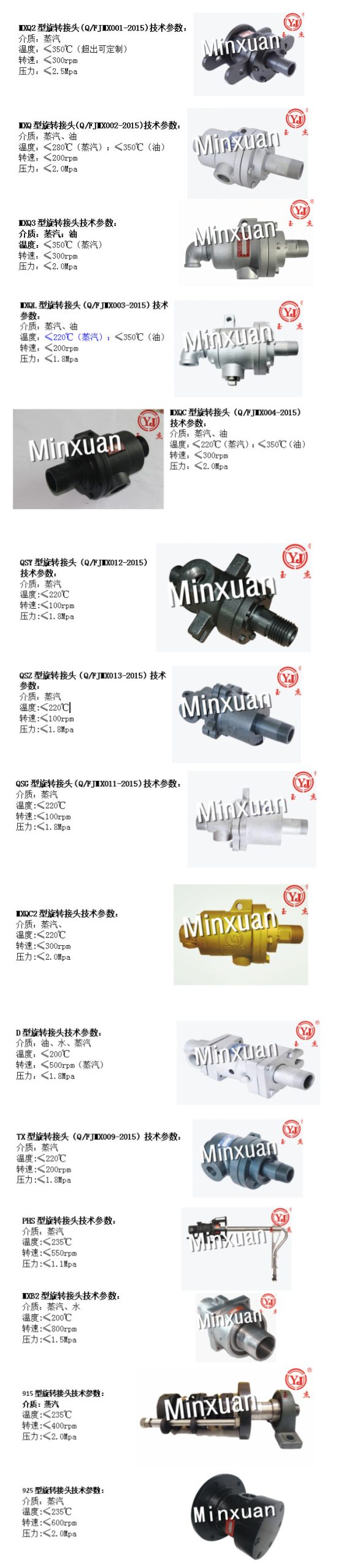 Các sản phẩm khớp nối xoay của Minxuan
